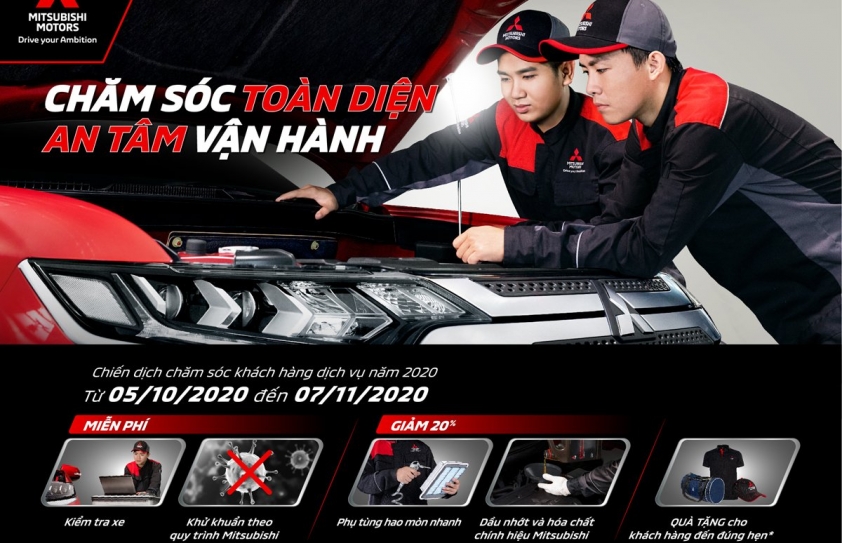Mitsubishi triển khai chiến dịch chăm sóc khách hàng từ ngày 5/10 đến 7/11/2020