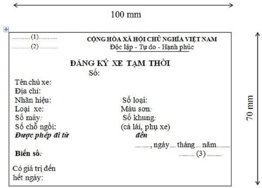 Hướng dẫn chi tiết các bước đăng ký xe tạm thời hiện nay Ảnh 1