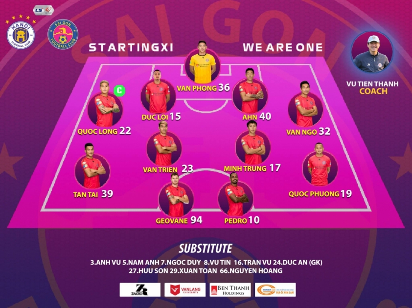 Trực tiếp Hà Nội vs Sài Gòn: Văn Hậu đá chính Ảnh 1