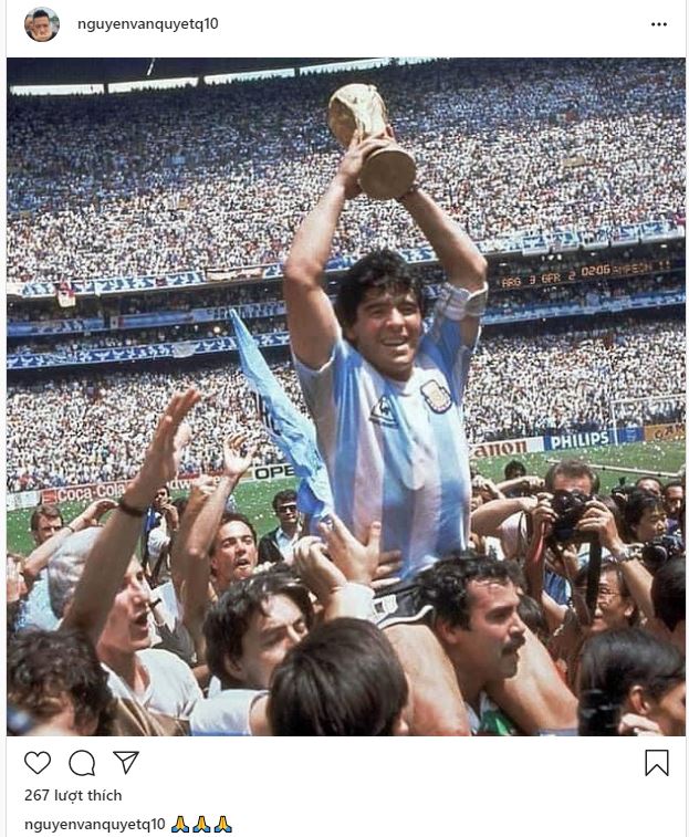Bóng đá Việt bày tỏ sự tiếc thương tới huyền thoại Maradona Ảnh 1