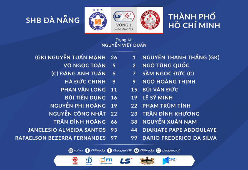 Trực tiếp SHB Đà Nẵng vs TP. Hồ Chí Minh: So kè cao thấp Ảnh 1