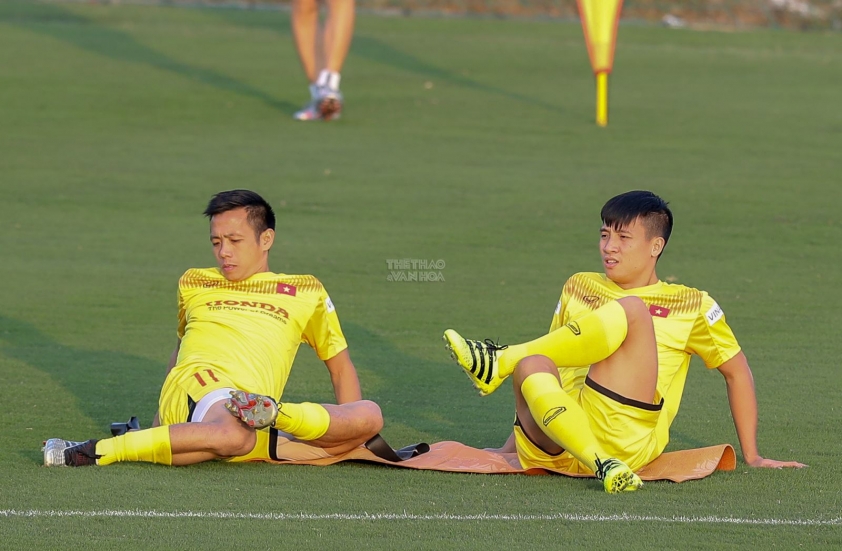 Văn Quyết mặc áo số 11 ở lần tập trung ĐTQG này (Ảnh: Thể thao & Văn hóa)