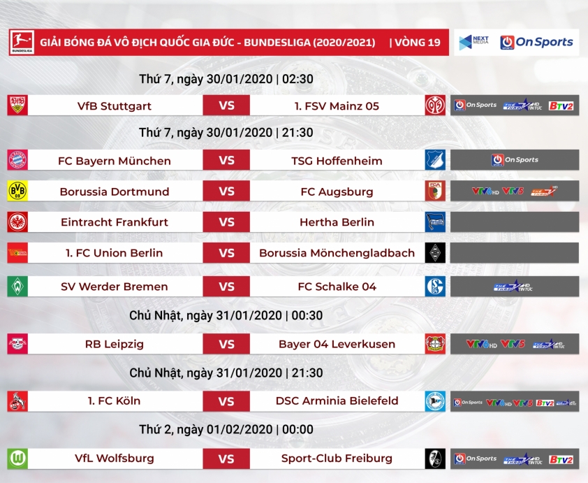 Bundesliga, Lịch thi đấu
