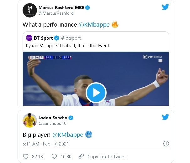 Manchester United, Rashford, Mbappe, PSG, Barcelona, Sancho