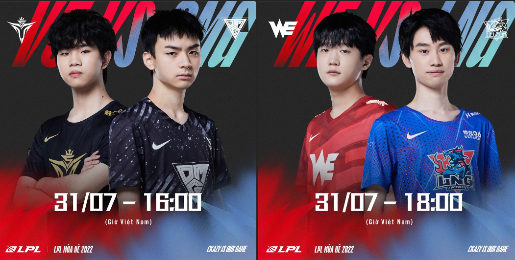 Trực tiếp LPL mùa Hè ngày 31/7: OMG vs V5, WE vs LNG
