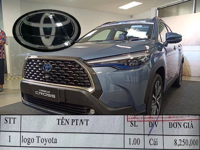 “Giật mình” logo Toyota trên Corolla Cross có giá hơn 8 triệu đồng