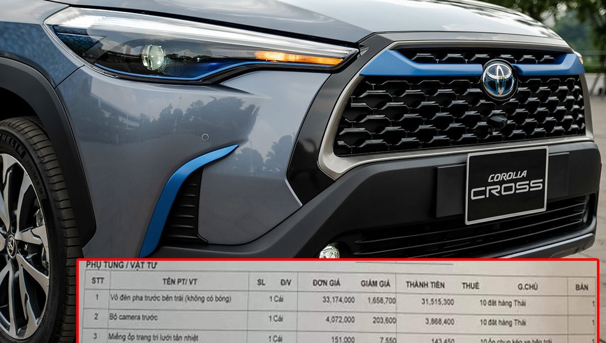 “Giật mình” vỏ đèn pha Toyota Corolla Cross có giá hơn 33 triệu đồng