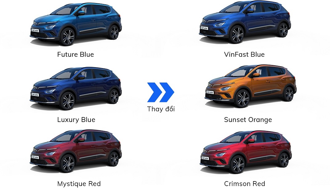 VinFast thay đổi màu sơn ngoại thất mới, ngừng nhận đặt hàng màu sơn cũ