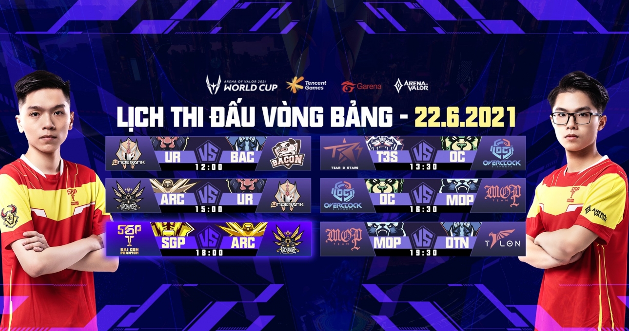 Lịch thi đấu AWC 2021 Liên Quân Mobile hôm nay 22/6