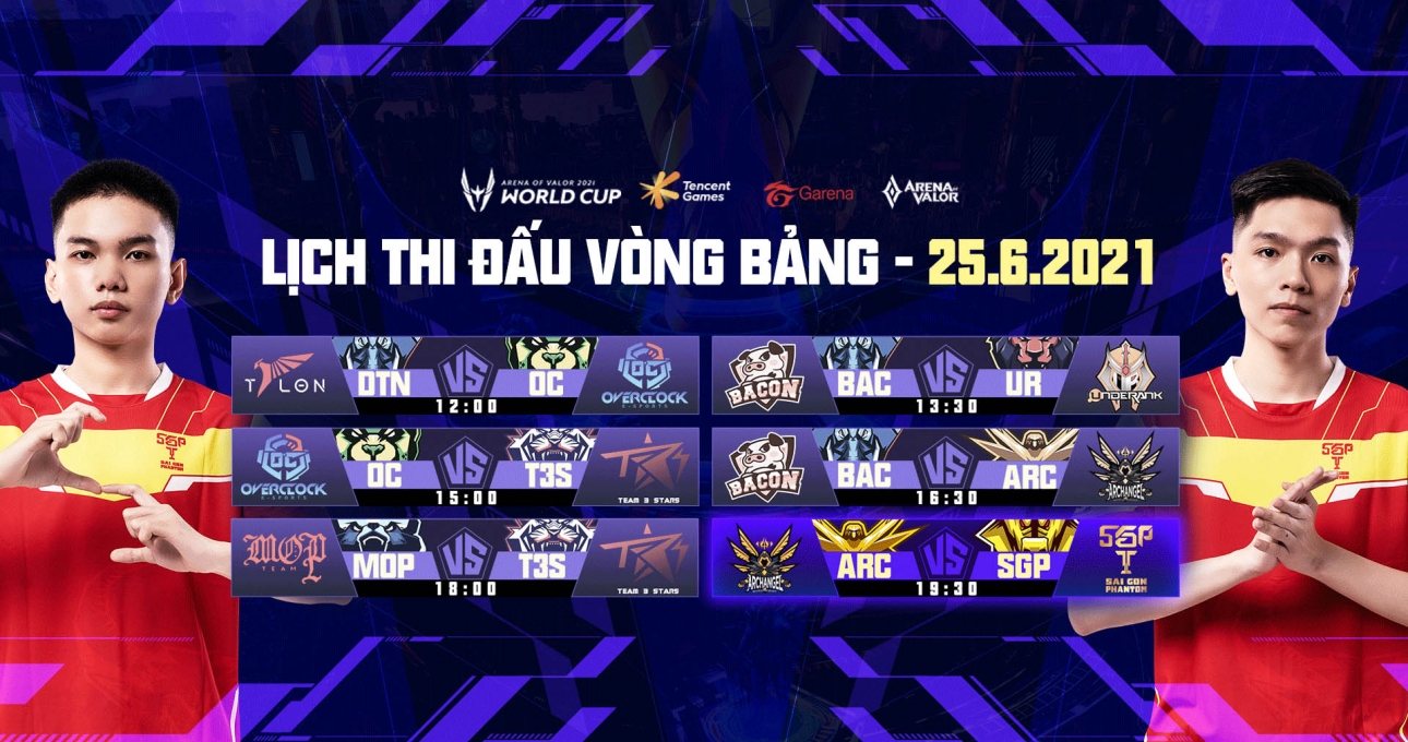 Lịch thi đấu AWC 2021 Liên Quân Mobile hôm nay 25/6