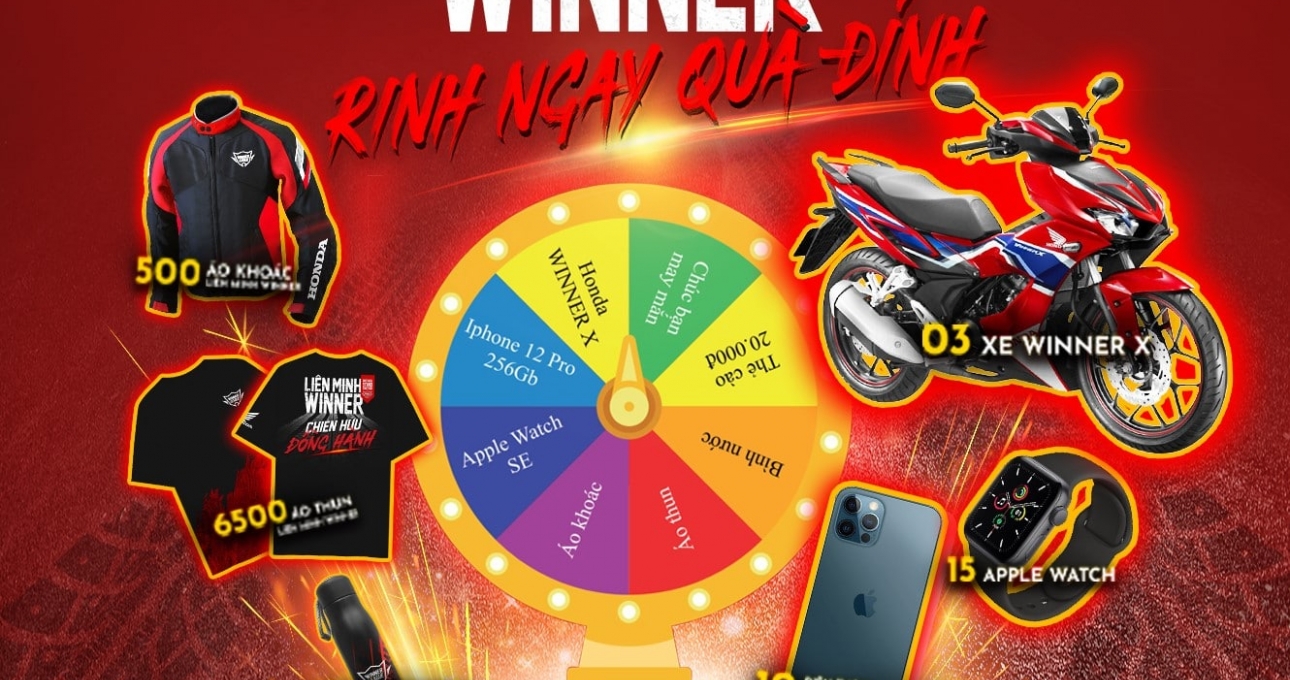 Honda Việt Nam tặng xe Winner X và Iphone 12 Pro cho người tham gia Liên minh Winner