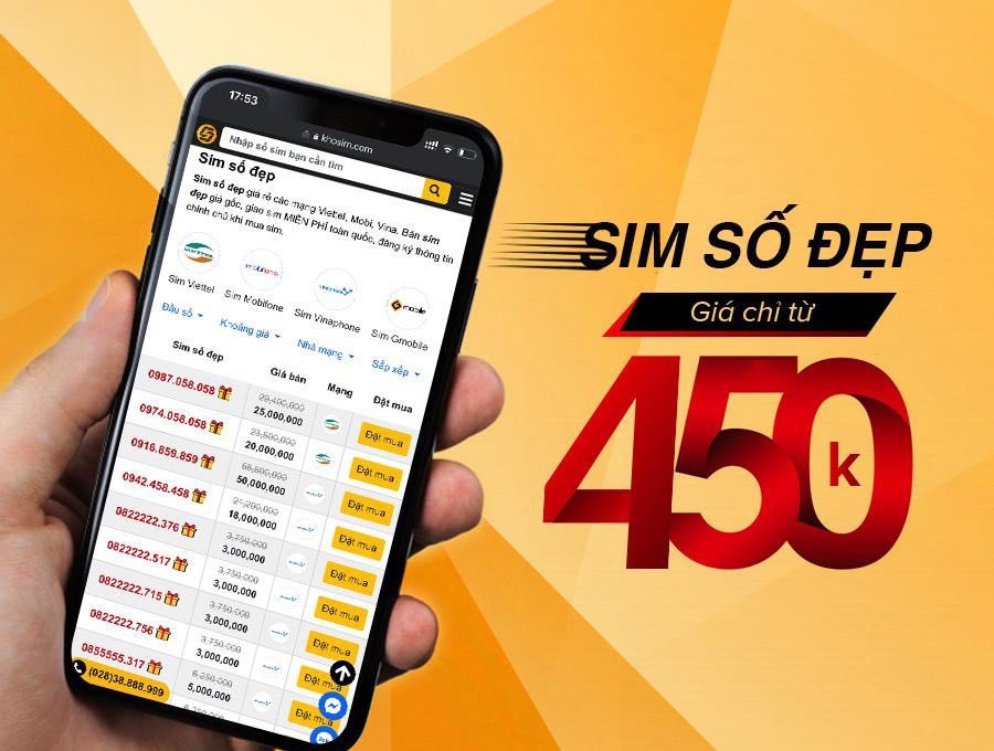 Sim số đẹp chưa từng mất thời - Sản phẩm được yêu thích top đầu