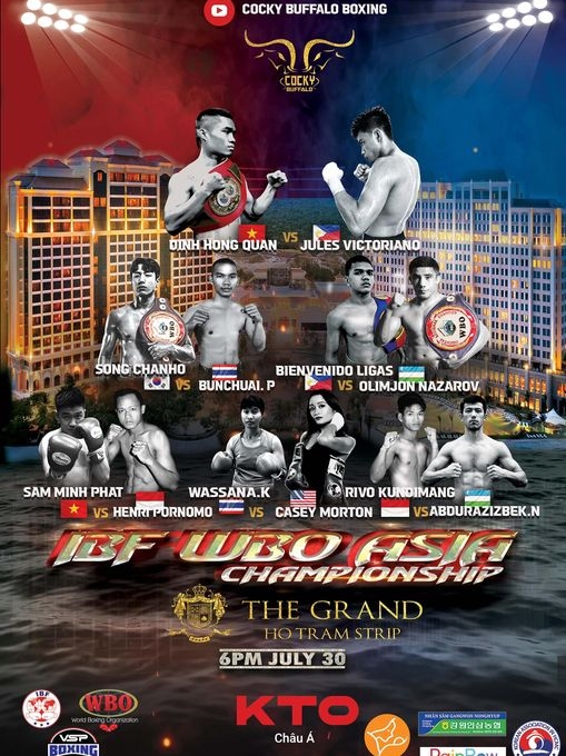 Sự kiện tranh đai IBF và WBO ASIA Championship trở lại cuối tháng 7