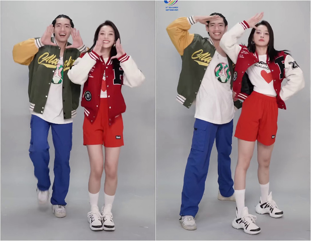 Chi Pu - Quang Đăng 'mở bát' dance challenge 'Vũ điệu tiếp sức SEA Games 31'