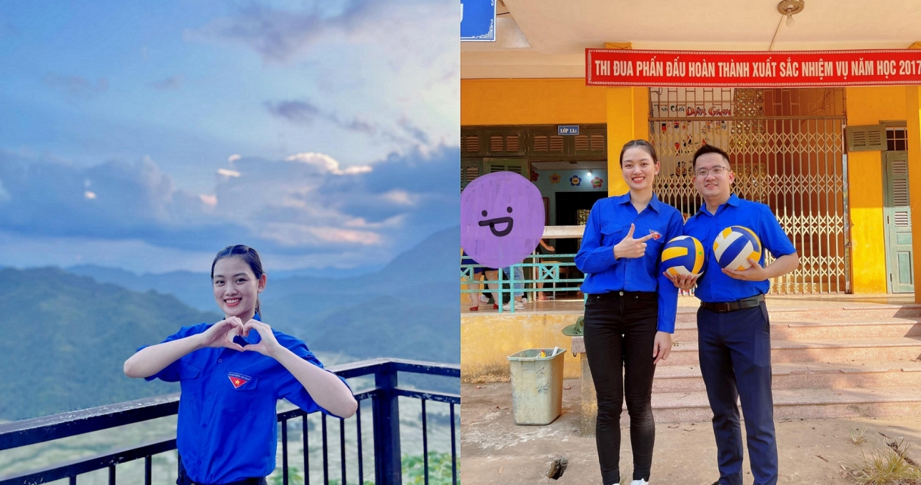 Chuyền hai xinh đẹp Thu Hoài rạng rỡ trong buổi công tác 'Mùa hè xanh'