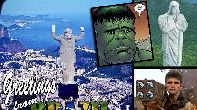 Chùm ảnh chế siêu hài trận Brazil 1-7 Đức
