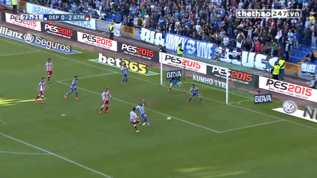VIDEO: Cầu thủ Atletico bất lực trước khung thành của Deportivo với 4 pha dứt điểm liên tiếp