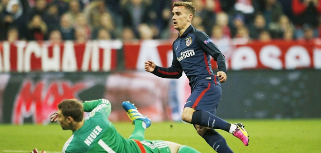 Griezmann việt vị trước khi làm rung lưới Bayern?