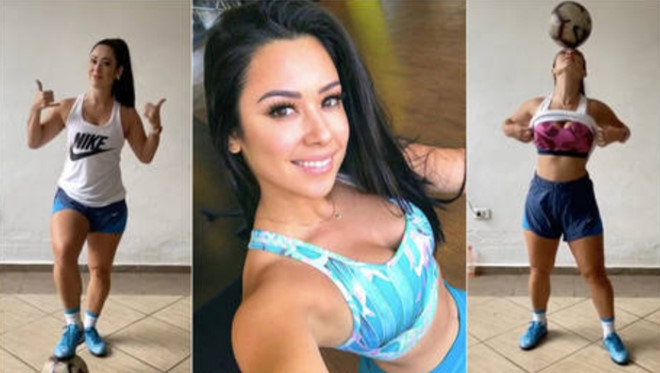 Mỹ nhân Brazil gây sốt với màn vừa tâng bóng vừa cởi áo