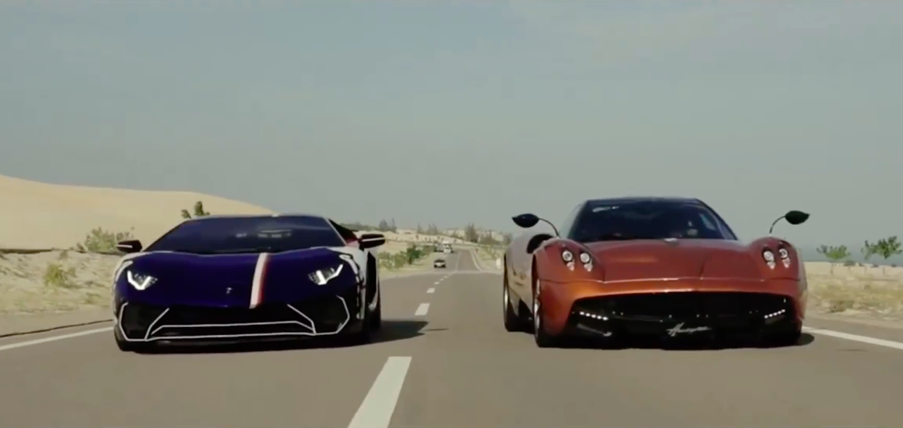 Minh 'Nhựa' tung clip cầm lái Pagani Huayra đua với Lamborghini Aventador SV tại Phan Thiết