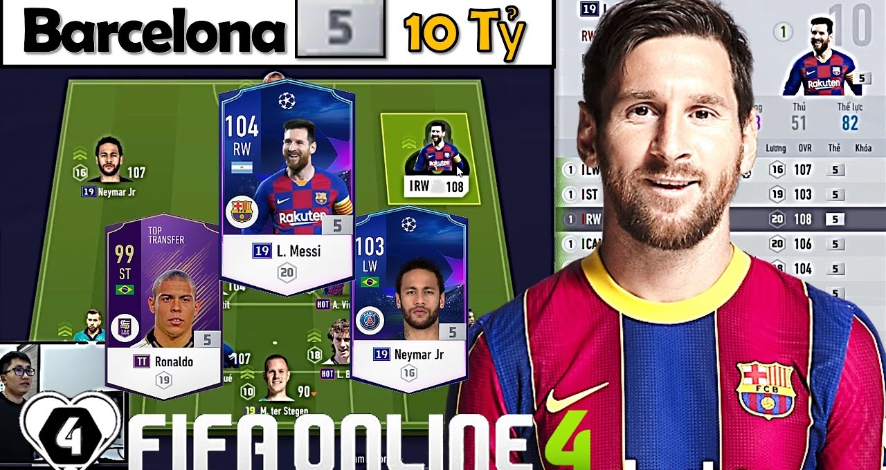 Xây dựng và trải nghiệm team color Barcelona trong FIFA Online 4