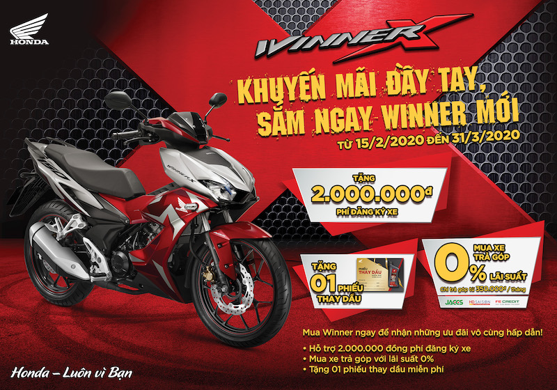 Honda Việt Nam ưu đãi lớn cho khách hàng mua xe WINNER & WINNER X