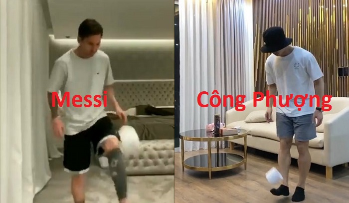 Messi đánh bại Công Phượng trong thử thách tâng cuộn giấy vệ sinh