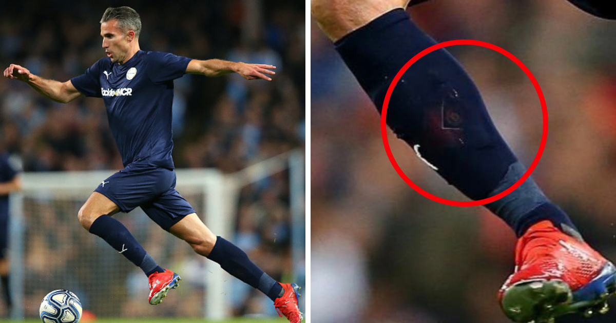 Robin Van Persie mang đệm ống đồng của MU trong trận tri ân Kompany