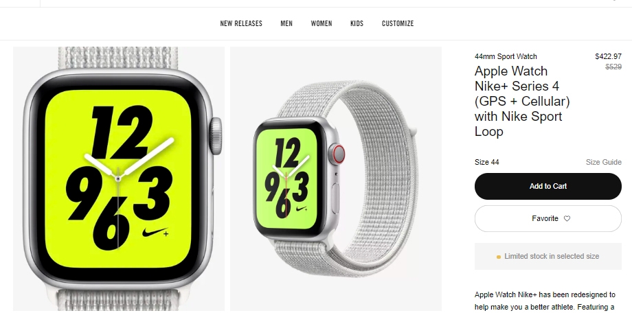 Apple Watch 4 phiên bản thể thao Nike+ giảm giá tới 100 USD
