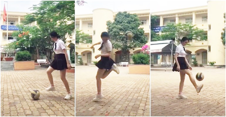 VIDEO: Nữ sinh váy ngắn gắp bóng khiến dân mạng đứng ngồi không yên