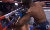 Võ sĩ ném đối thủ khỏi sàn đấu trước khi 'đấm như giã gạo' để thắng knock-out