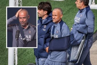 HLV Luis Enrique tái xuất với diện mạo khác lạ sau chấn thương