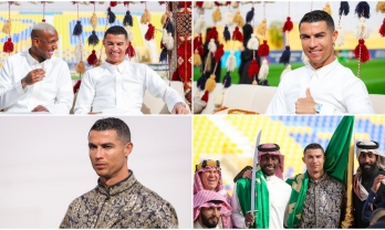 Ronaldo 'khá bảnh' trong trang phục truyền thống của Ả Rập