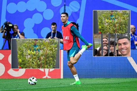 Ronaldo trèo hàng rào gặp NHM trước trận ra quân Euro 2024
