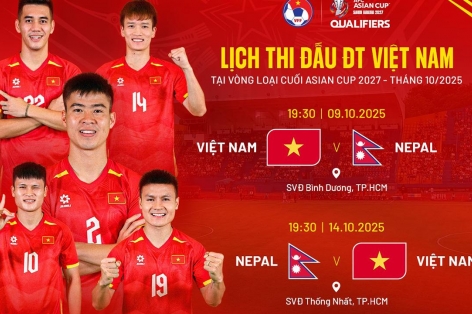 AFC xác nhận ĐT Việt Nam đá 2 trận với Nepal trên sân nhà