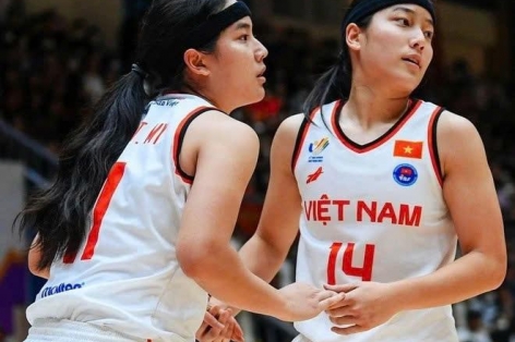 Cặp song sinh Việt kiều Thảo My - Thảo Vy giành “vàng” cho bóng rổ nữ Việt Nam