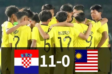 Malaysia thua sốc Croatia 0-11 trước ngày đấu Việt Nam