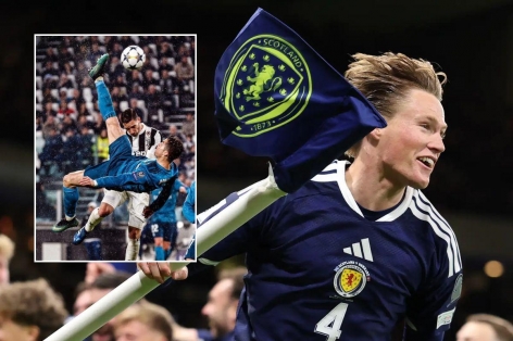 McTominay tái hiện khoảnh khắc kiểu Ronaldo, đưa Scotland tới World Cup
