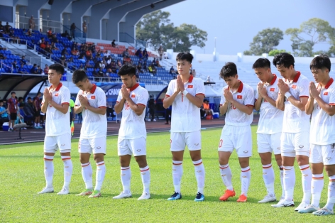 Xúc động hình ảnh ăn mừng của U23 Việt Nam trước Lào