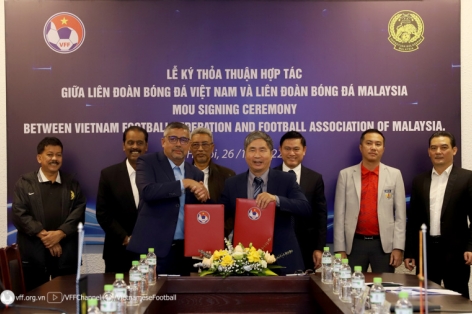 VFF ký kết thỏa thuận hợp tác với LĐBĐ Malaysia