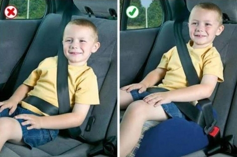 Dùng dây an toàn ô tô như người lớn, trẻ có thể bị tổn thương nặng hơn khi va chạm