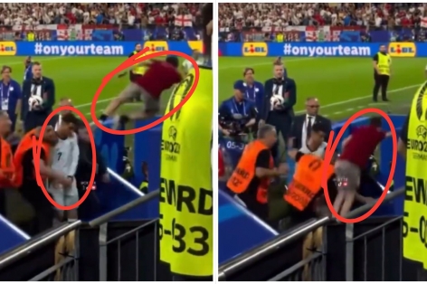 CĐV lao từ trên khán đài xuống, Ronaldo suýt lĩnh trọn cú kungfu khi đang đi vào đường hầm