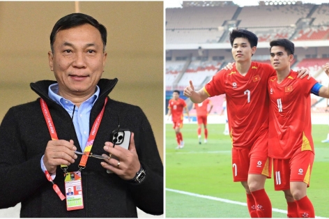 Chủ tịch VFF động viên U23 Việt Nam trước chung kết U23 Đông Nam Á