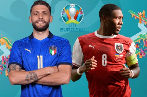 Xác suất Italia thắng Áo tại vòng 1/8 EURO 2021 là chưa đầy 60%