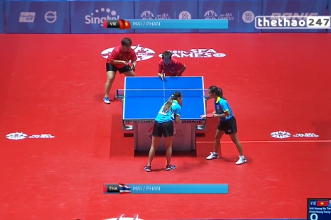 Video bóng bàn SEA Games 28: Tường Giang/Mỹ Trang 0-3 Thái Lan (Vòng 1/8 đôi nữ)