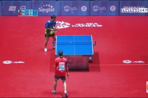 Video SEA Games 28: Tuấn Quỳnh 0-3 Philippines (Vòng bảng bóng bàn đơn nam)