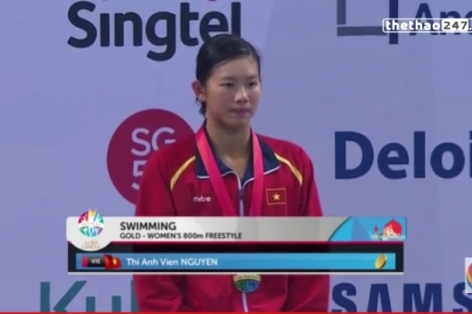 Video SEA Games 28: Lễ trao HCV cho Nguyễn Thị Ánh Viên (800m tự do nữ)