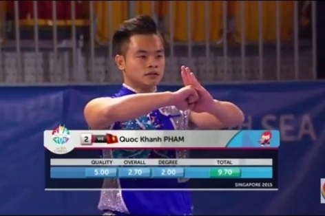 Video SEA Games 28: Bài thi nam côn của võ sĩ Phạm Quốc Khánh