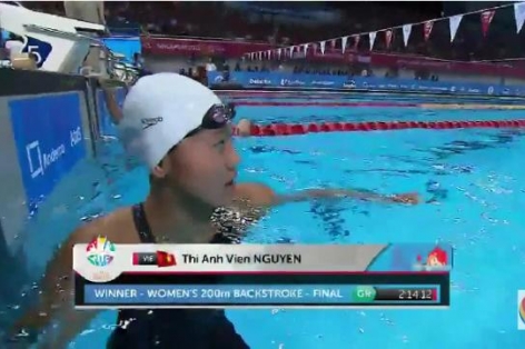 Video SEA Games 28: Ánh Viên lập hattrick HCV, phá kỷ lục SEA Games thứ 4