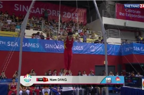Video SEA Games 28: Đặng Nam giành HCV nội dung vòng treo (TDDC)